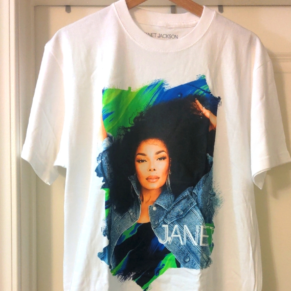 Janet Jackson White Graphic T-Shirt